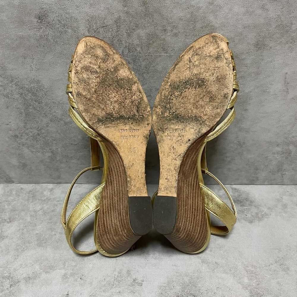 【Fabio Rusconi】(36) Strap Pumps Wedge Sole Gold - image 6