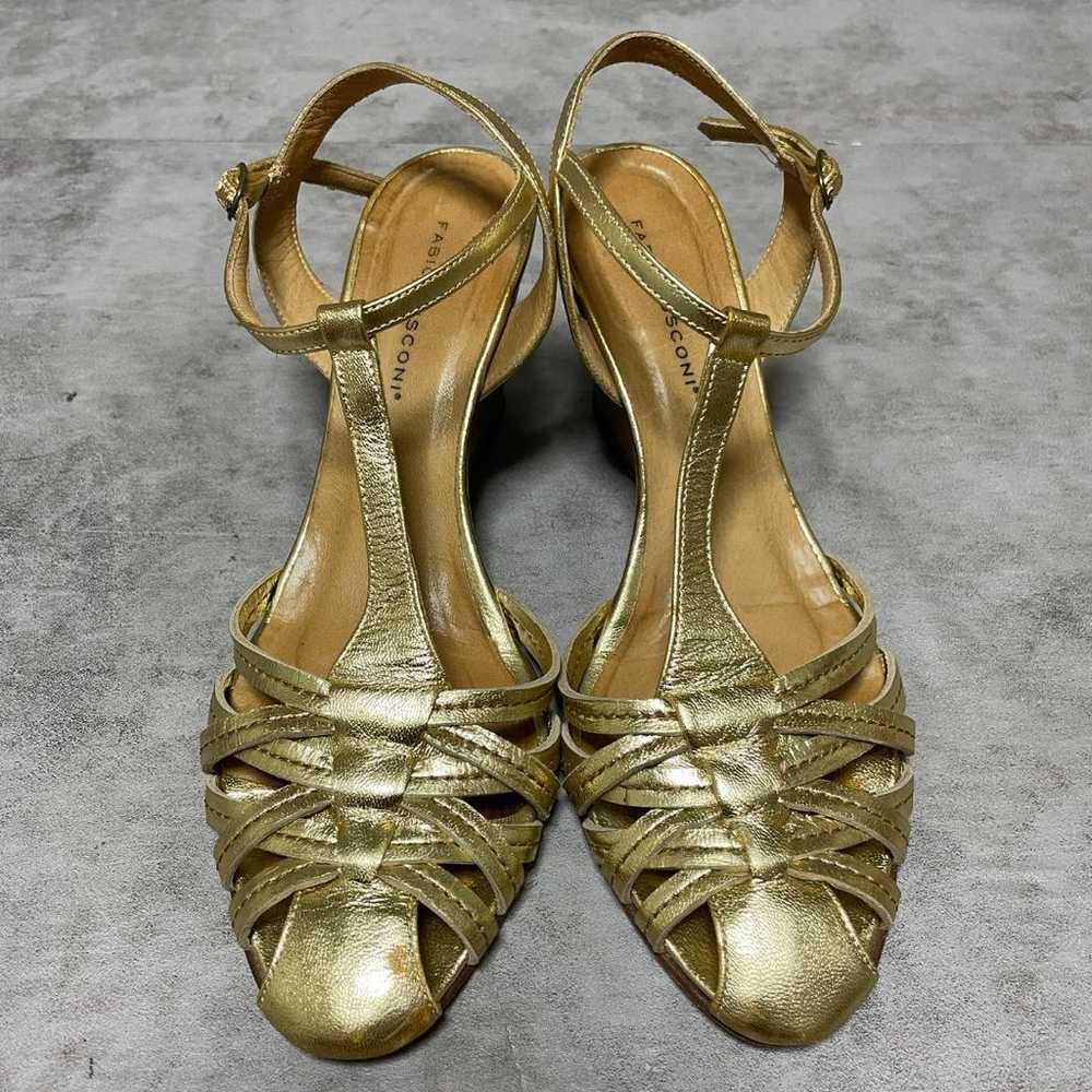 【Fabio Rusconi】(36) Strap Pumps Wedge Sole Gold - image 8