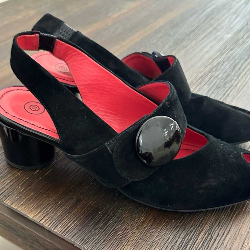 Pas De Rouge Milly  In Black Suede/Crinkle Patent… - image 1