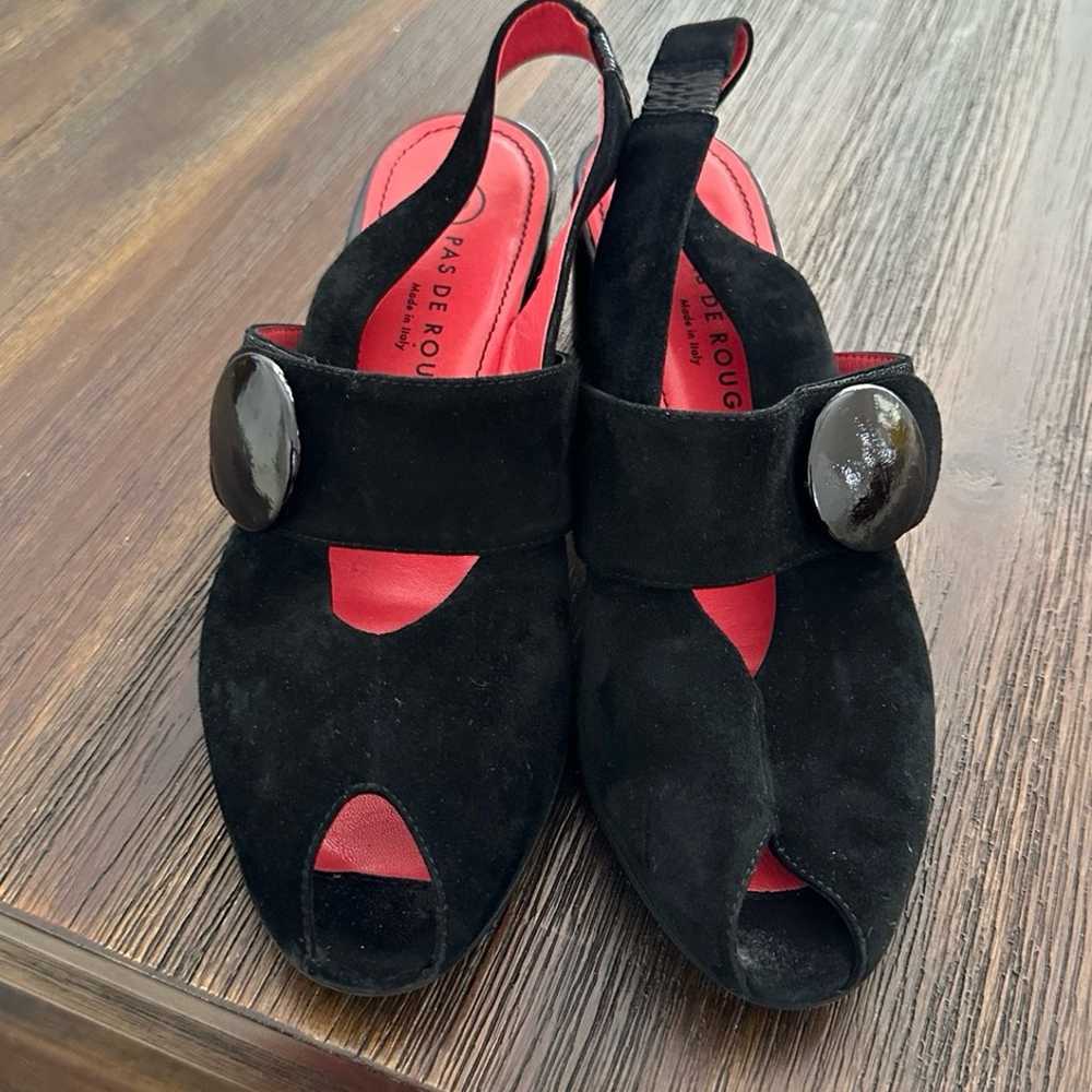 Pas De Rouge Milly  In Black Suede/Crinkle Patent… - image 2