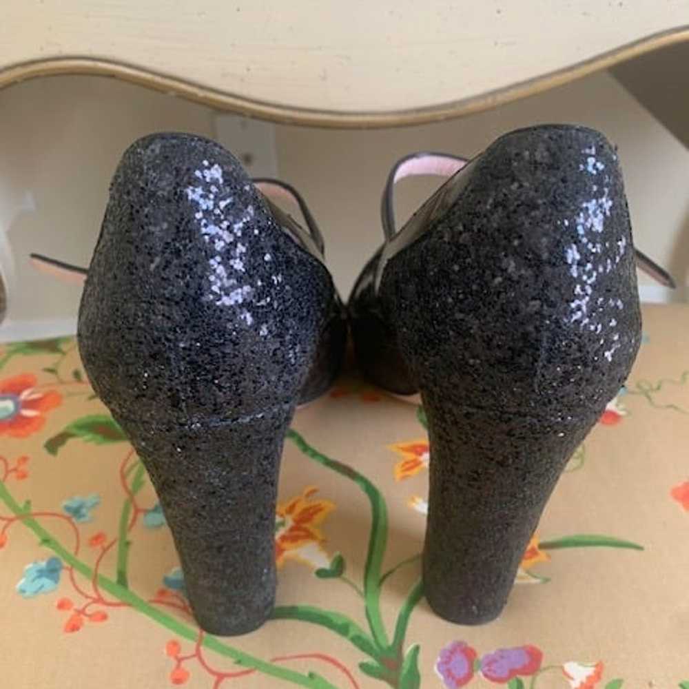 red valentino black glitter t strap heels - image 7