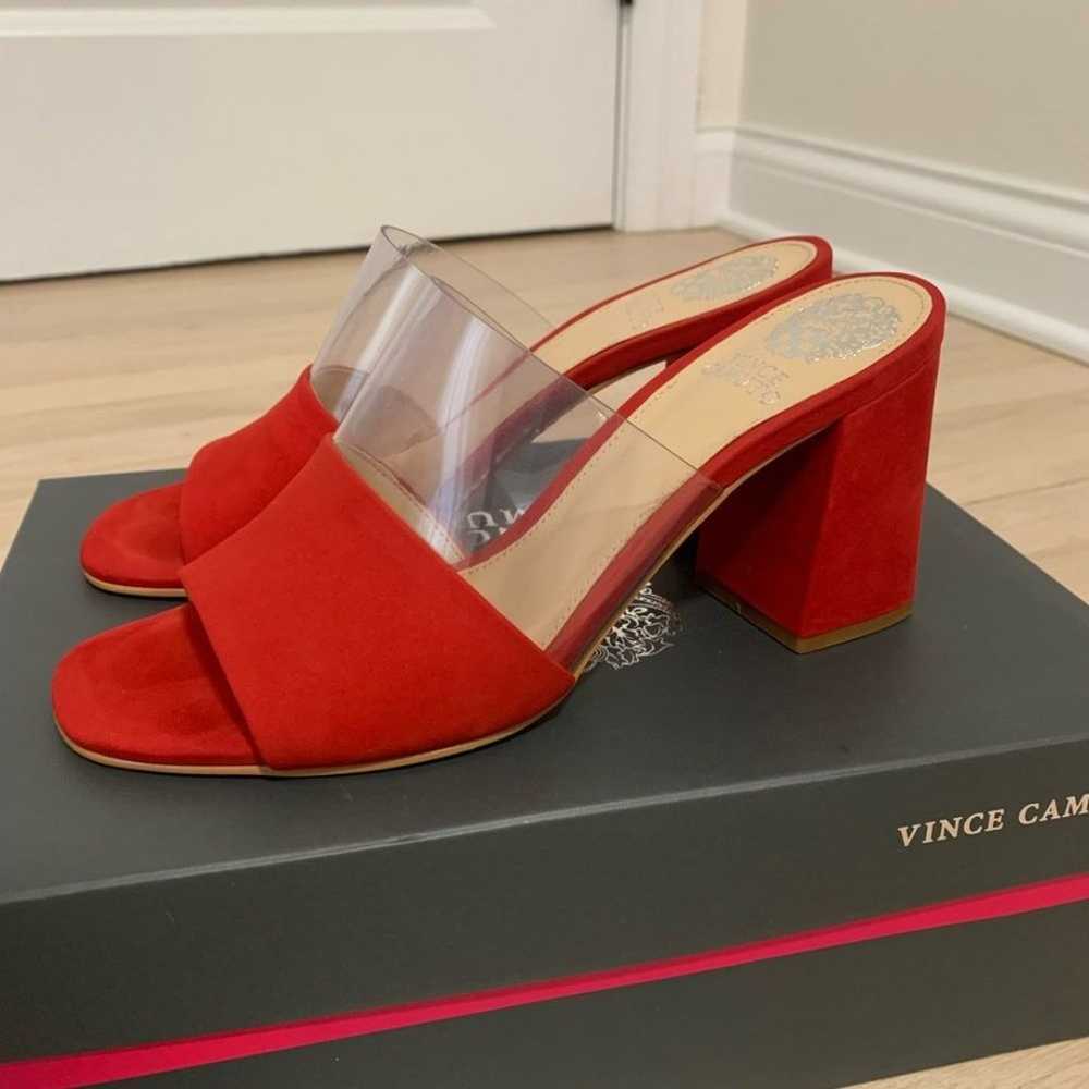 Vince Camuto Nechesta Block Heel - Red/Clear - 6.5 - image 1