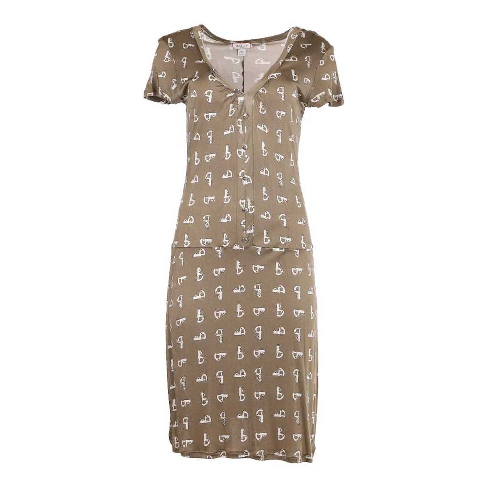 Tricot Max & Co Graphic Midi Dress - Large Khaki … - image 1