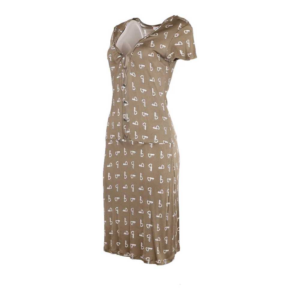 Tricot Max & Co Graphic Midi Dress - Large Khaki … - image 2