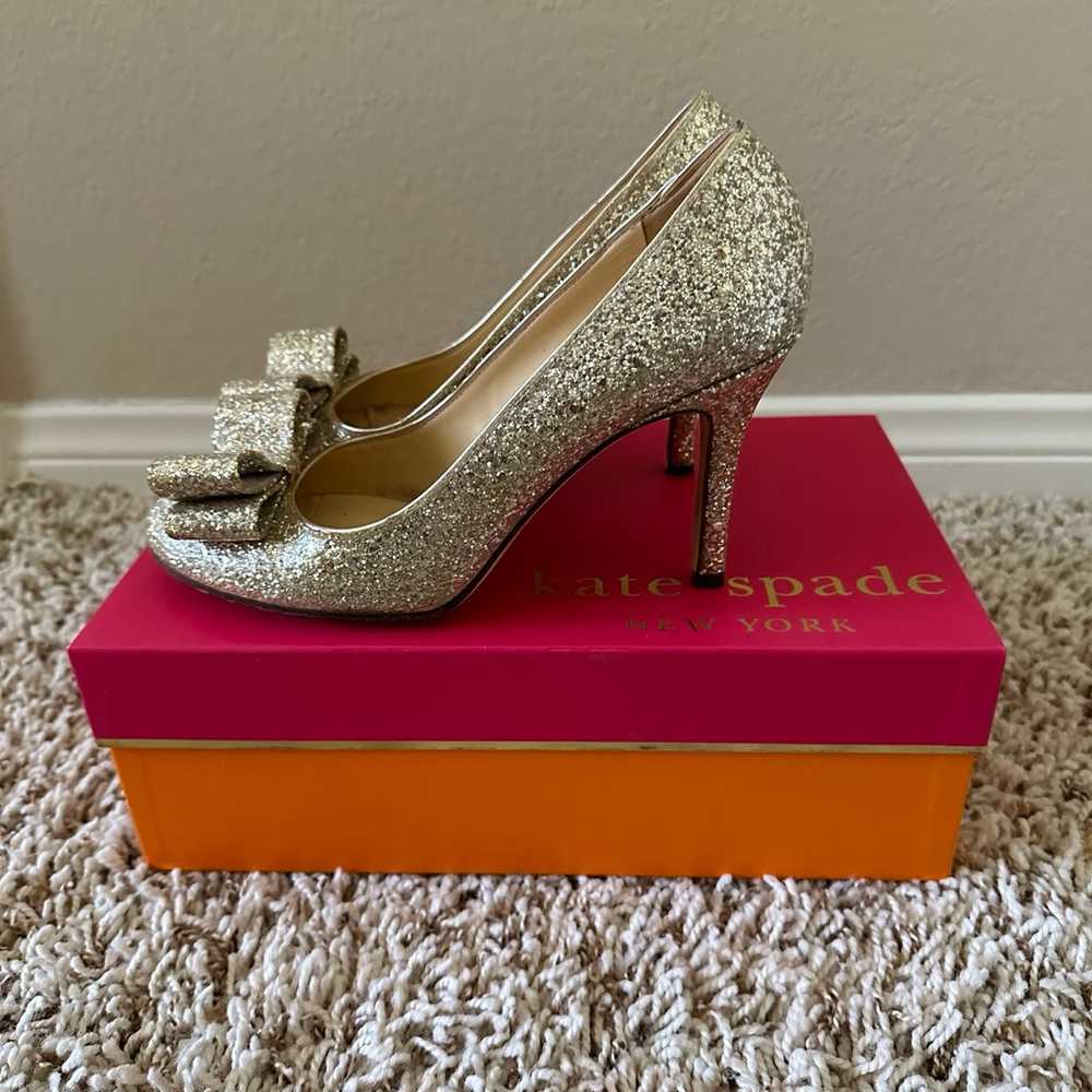 Kate Spade gold sparkle pumps 7.5 IN BOX - image 3