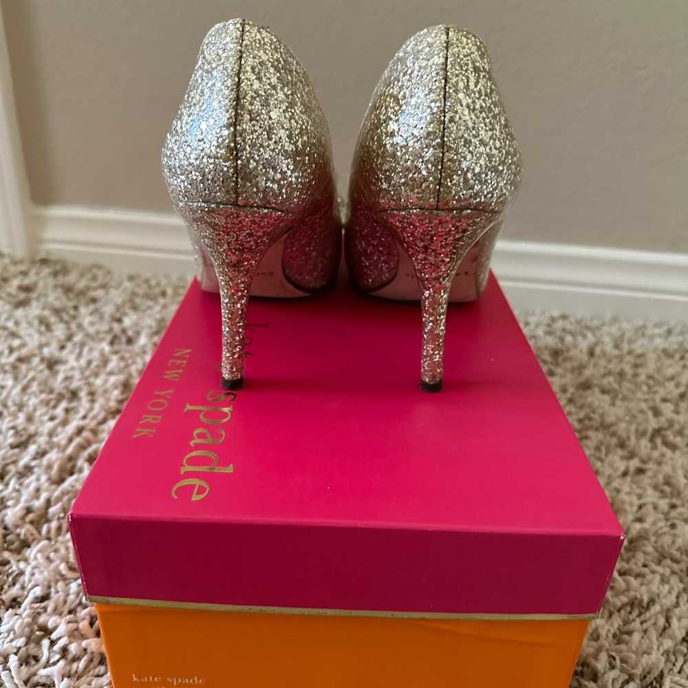 Kate Spade gold sparkle pumps 7.5 IN BOX - image 4