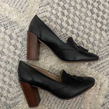 Lands' End Stowe Loafer Block Pump Heels w/Tassles