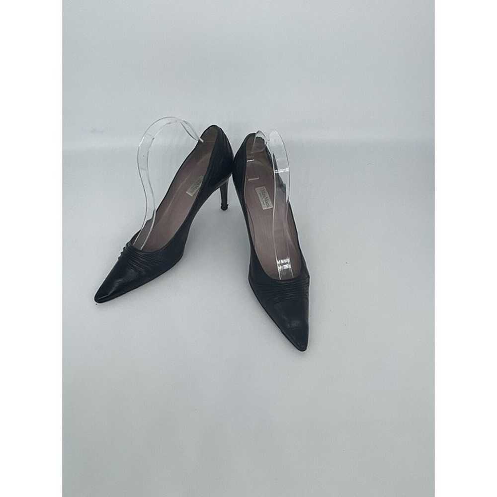 MAX MARA Women’s Black Heels Leather Shoes Size 3… - image 3