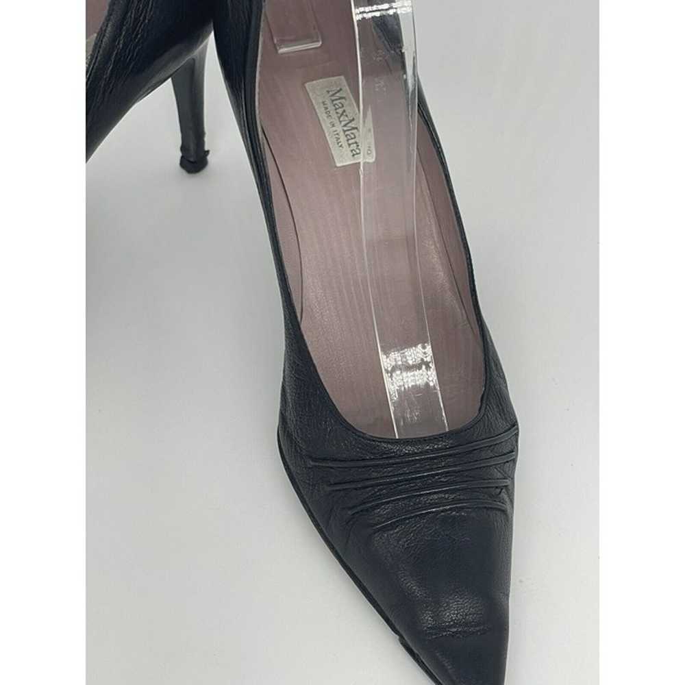 MAX MARA Women’s Black Heels Leather Shoes Size 3… - image 4