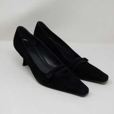 Stuart Weitzman Velvet Slip On Square Point Toe S… - image 1