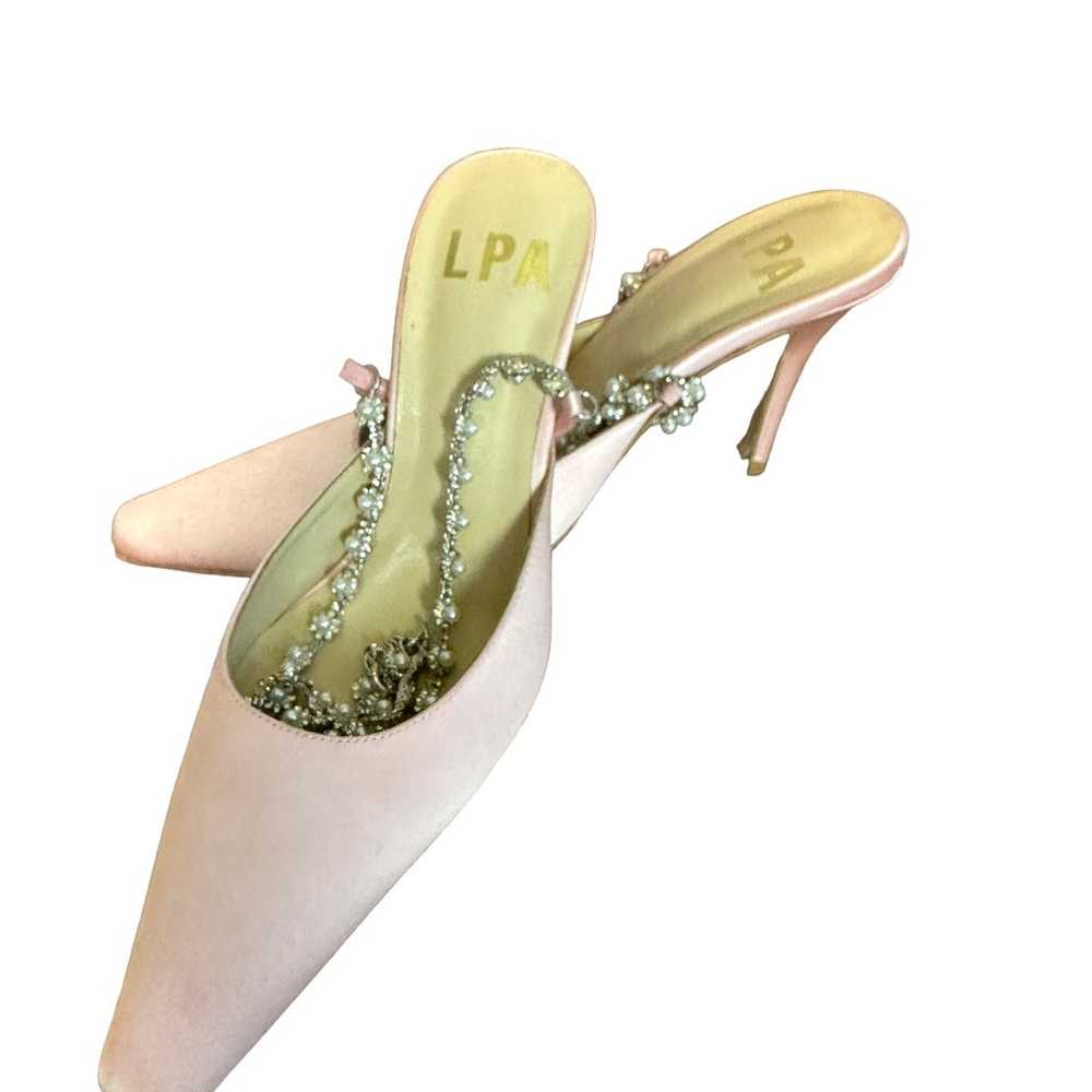 LPA Pink Pearl Rhinestone Strap Pump Heel SIZE 6.… - image 6