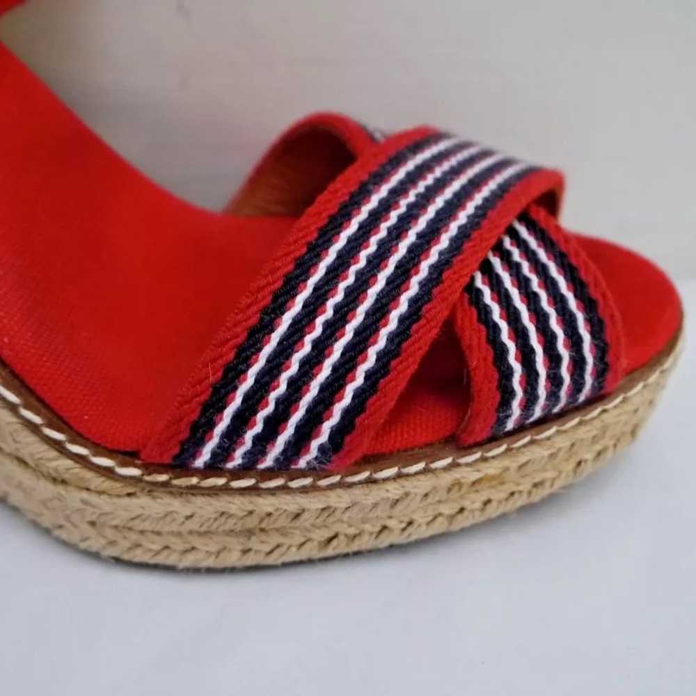 TORY BURCH Adonis red blue stripe canvas espadril… - image 2