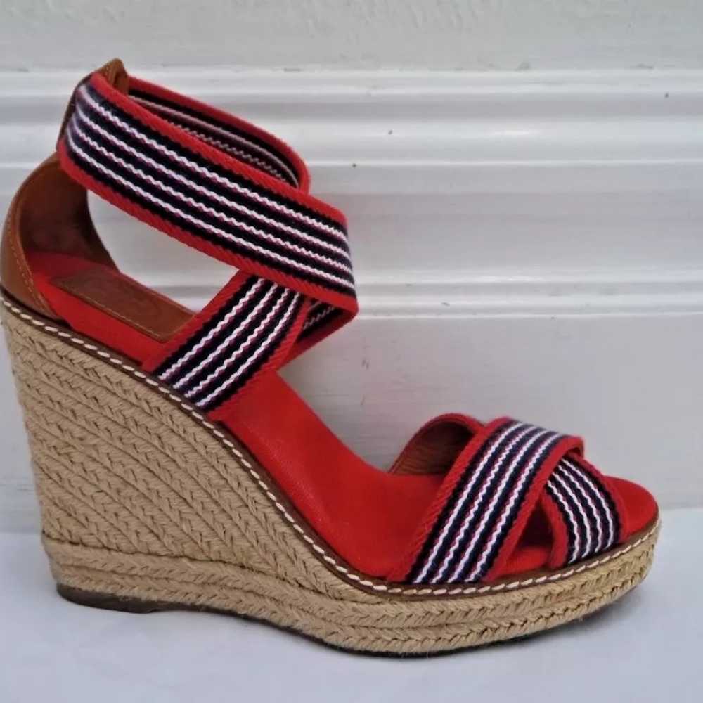 TORY BURCH Adonis red blue stripe canvas espadril… - image 4