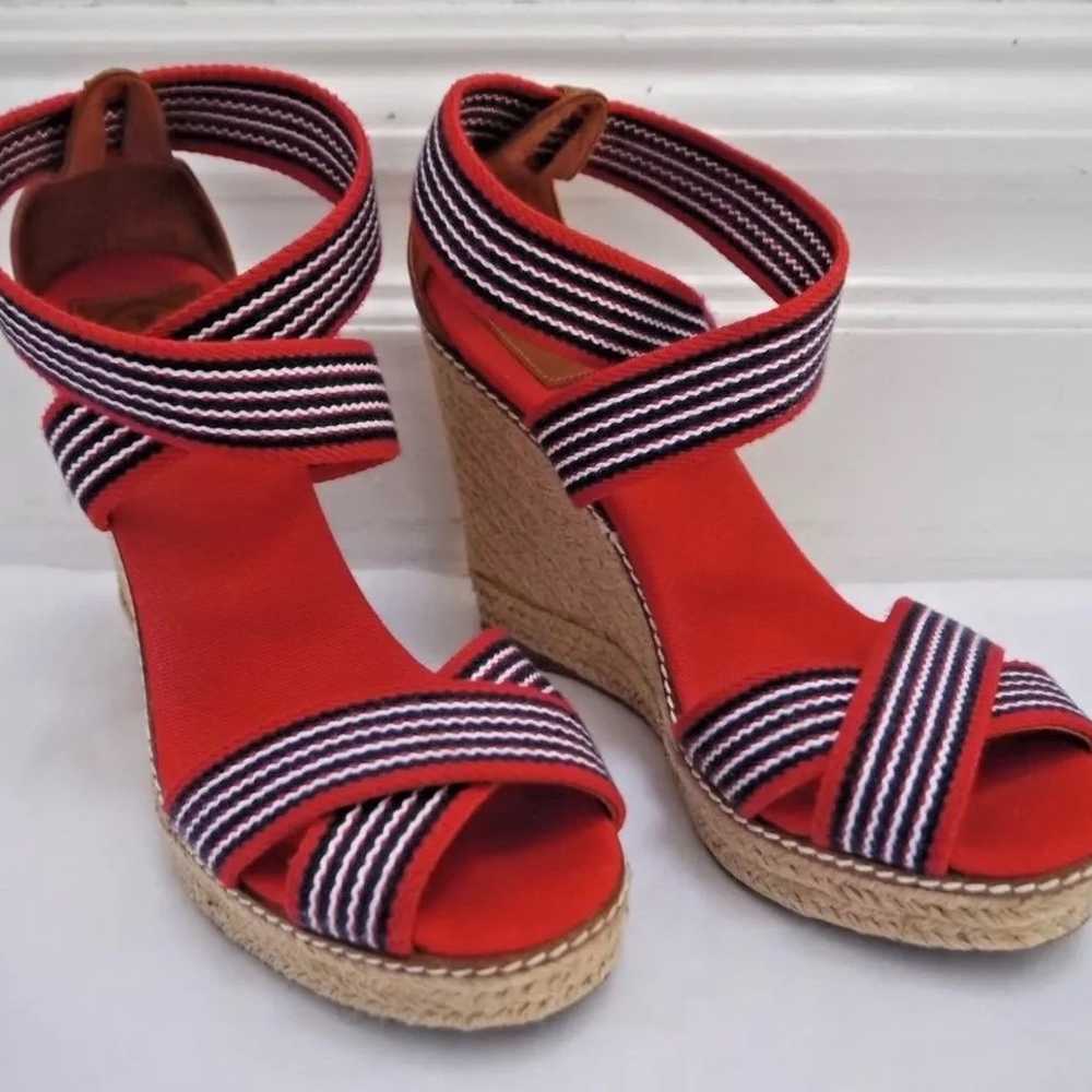 TORY BURCH Adonis red blue stripe canvas espadril… - image 6