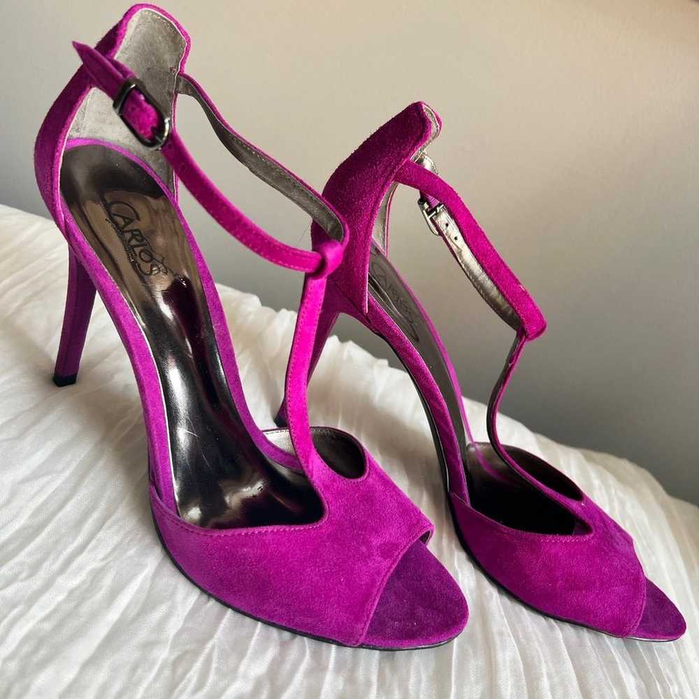 Carlos Santana Dream T-Strap Suede Heels Lilac si… - image 3