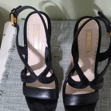 Black Prada Wedge Heels