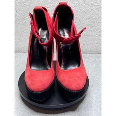 Dolce Vita Jevan Red Black Platform Heel Sued Siz… - image 1