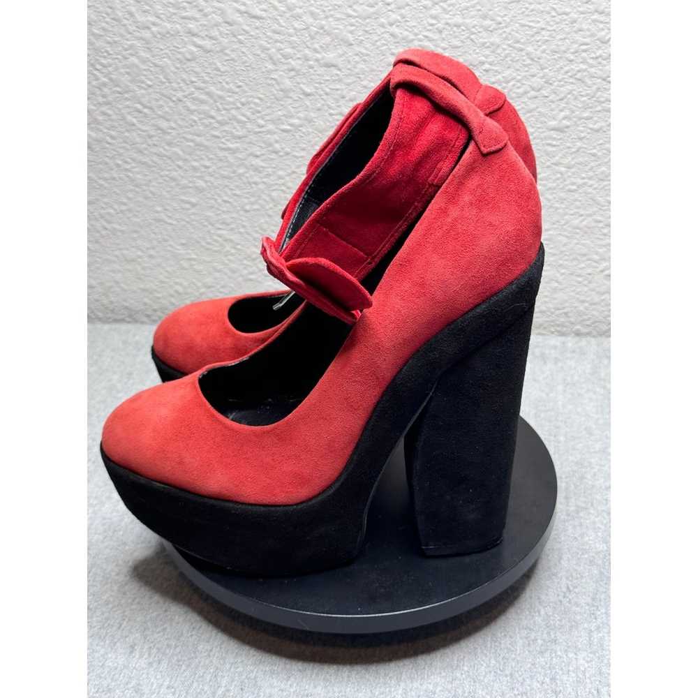 Dolce Vita Jevan Red Black Platform Heel Sued Siz… - image 2