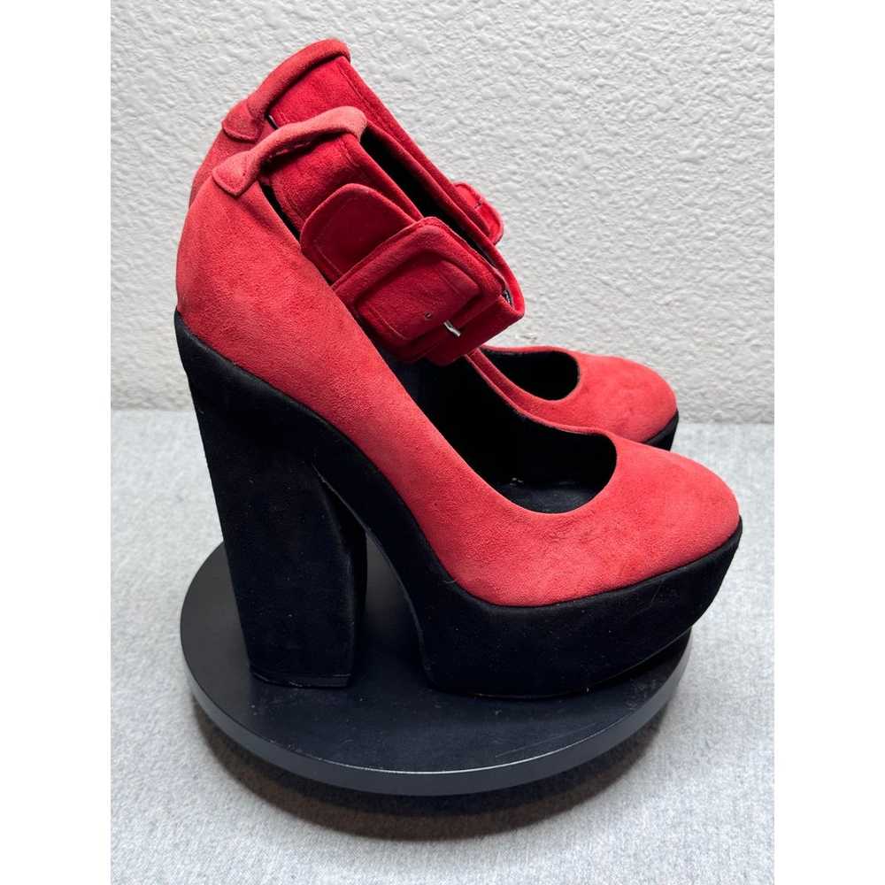 Dolce Vita Jevan Red Black Platform Heel Sued Siz… - image 3