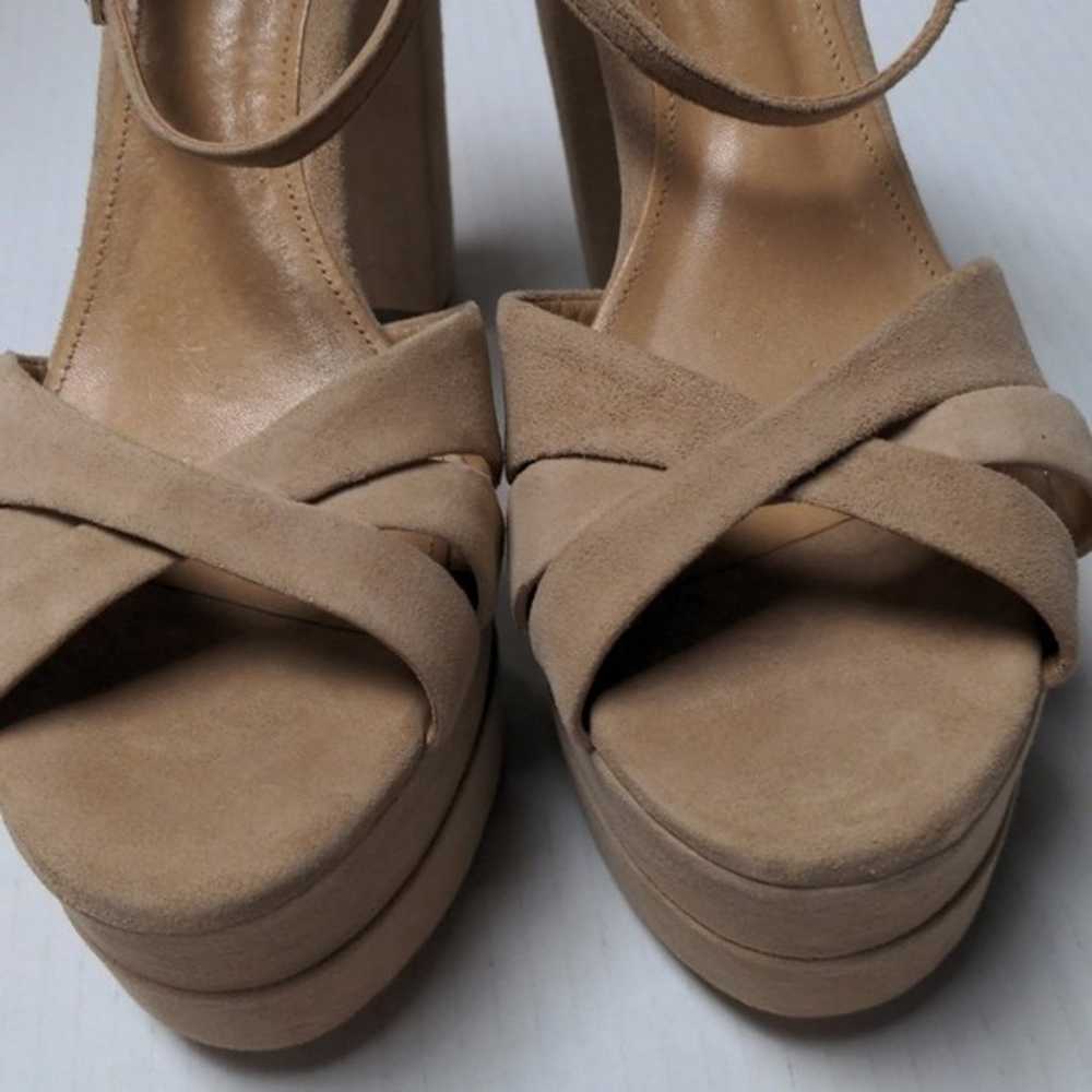 Schutz Keefa Beige Suede Platform High Heel Pump … - image 3