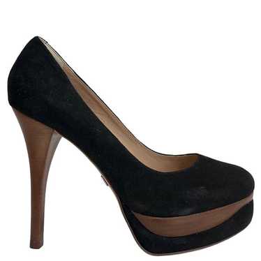 Pour La Victoire alvery black suede heel platform 