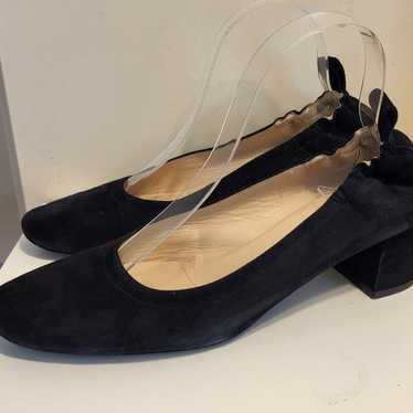 Everlane "The Day Heel" Black Luxe Suede Block He… - image 1