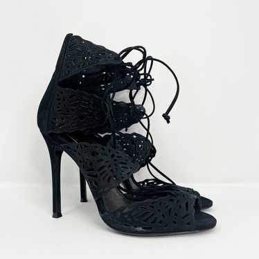 Schutz Laser Cut High Heel Sandals Black