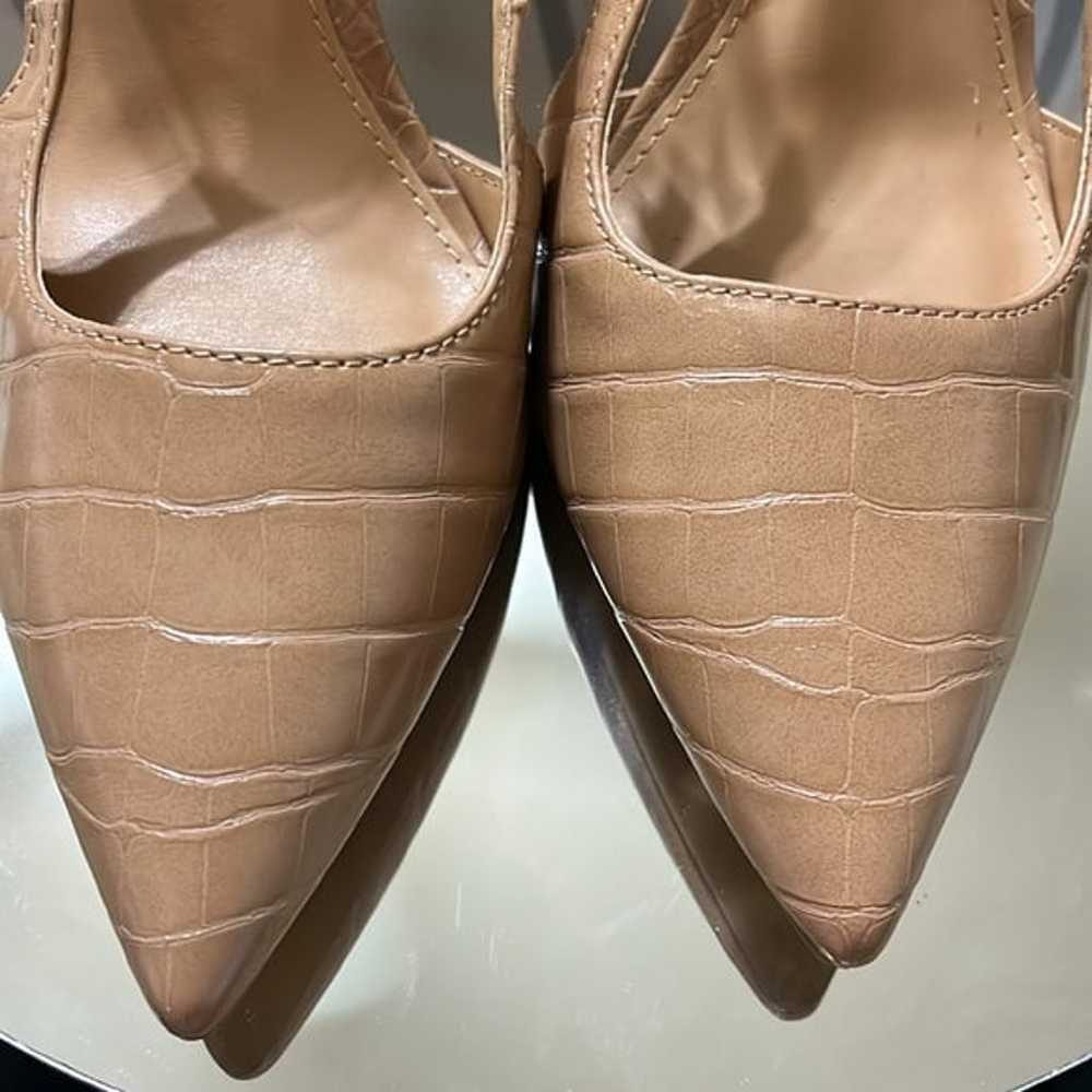 Express Tan Heels Size 8 Used once has strappy bu… - image 5