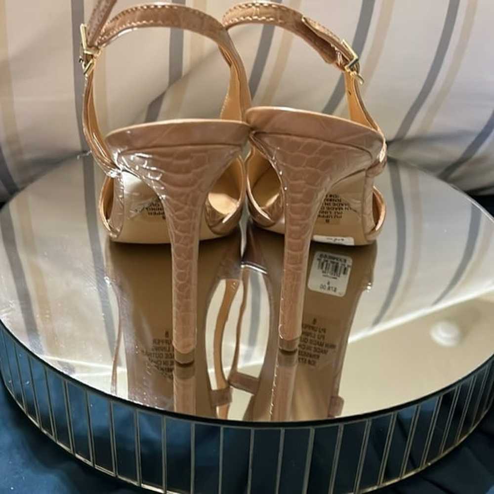 Express Tan Heels Size 8 Used once has strappy bu… - image 7