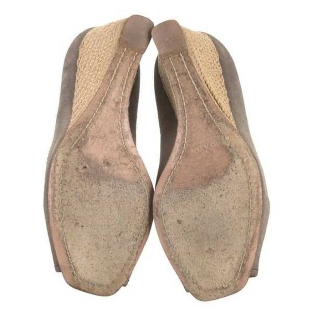 Prada authentic Gray Peep Toe Suede Leather Wedge… - image 5