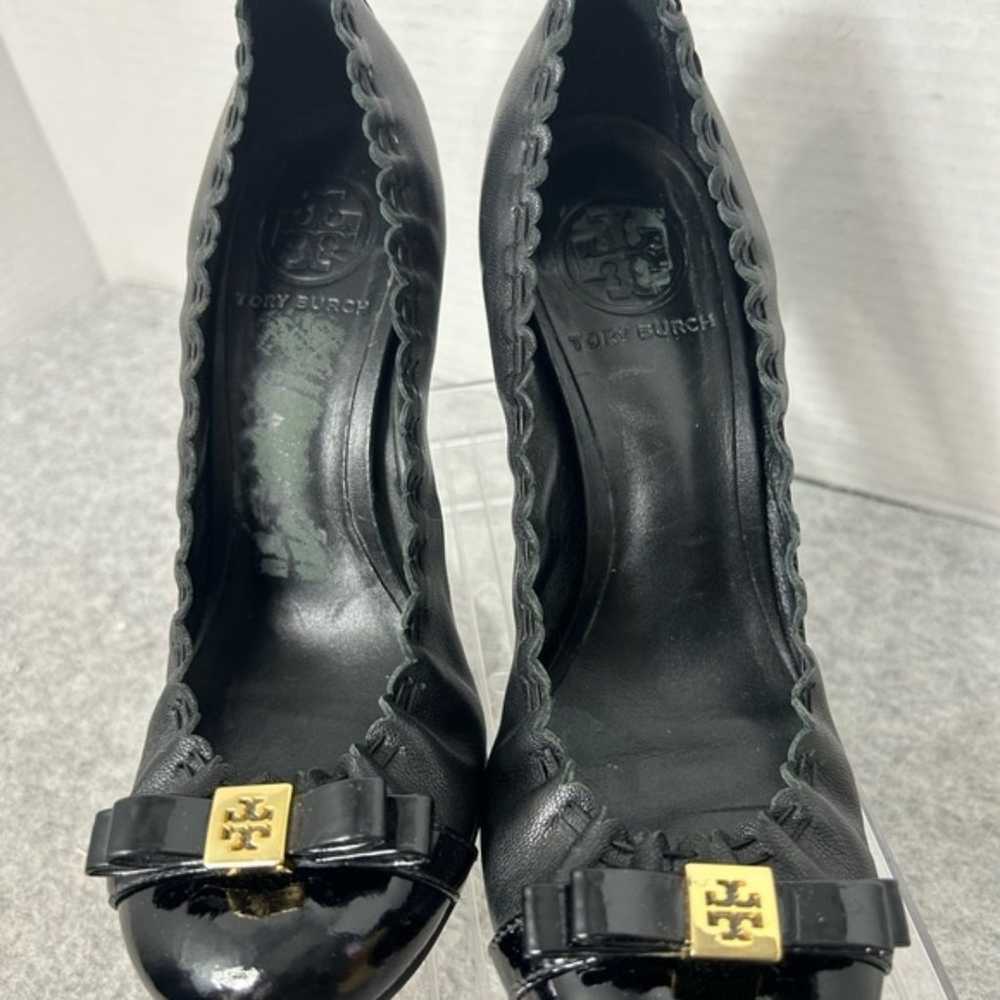 Tory Burch Romy Patent Cap Toe Bow Logo Heels Sz … - image 2