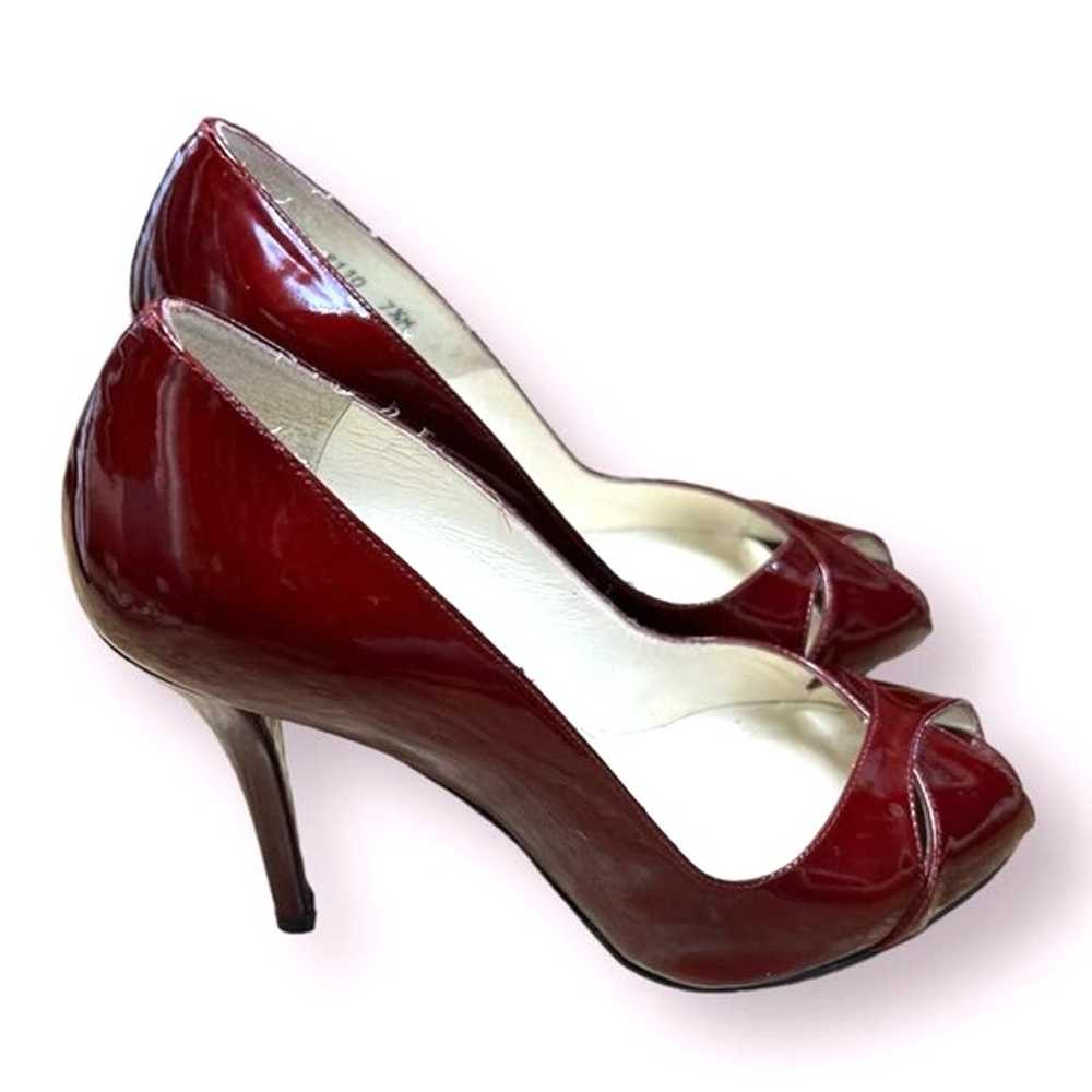 Stuart Weitzman Patent Leather Keyhole Peep Toe P… - image 1