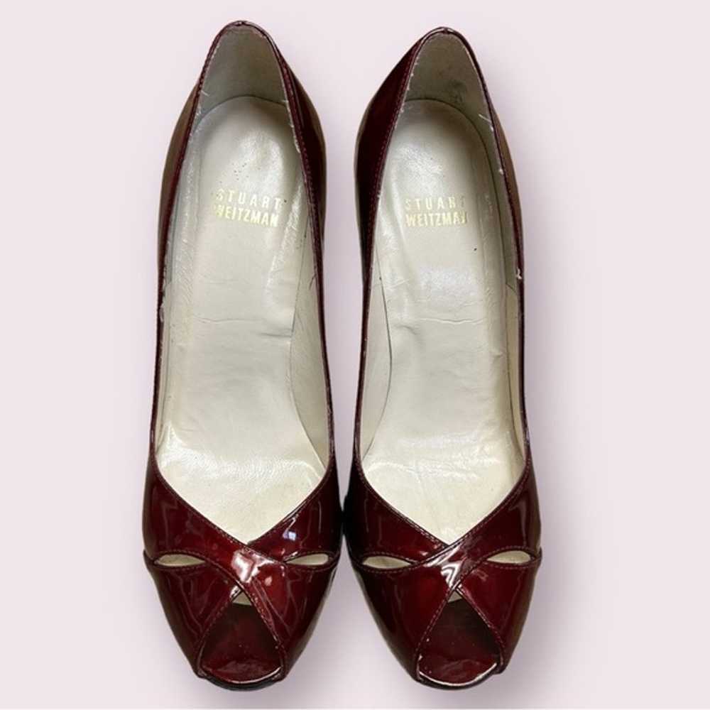 Stuart Weitzman Patent Leather Keyhole Peep Toe P… - image 3