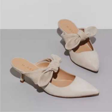 M. Gemi The Lasso Suede Bow Kitten Heels Mules - image 1