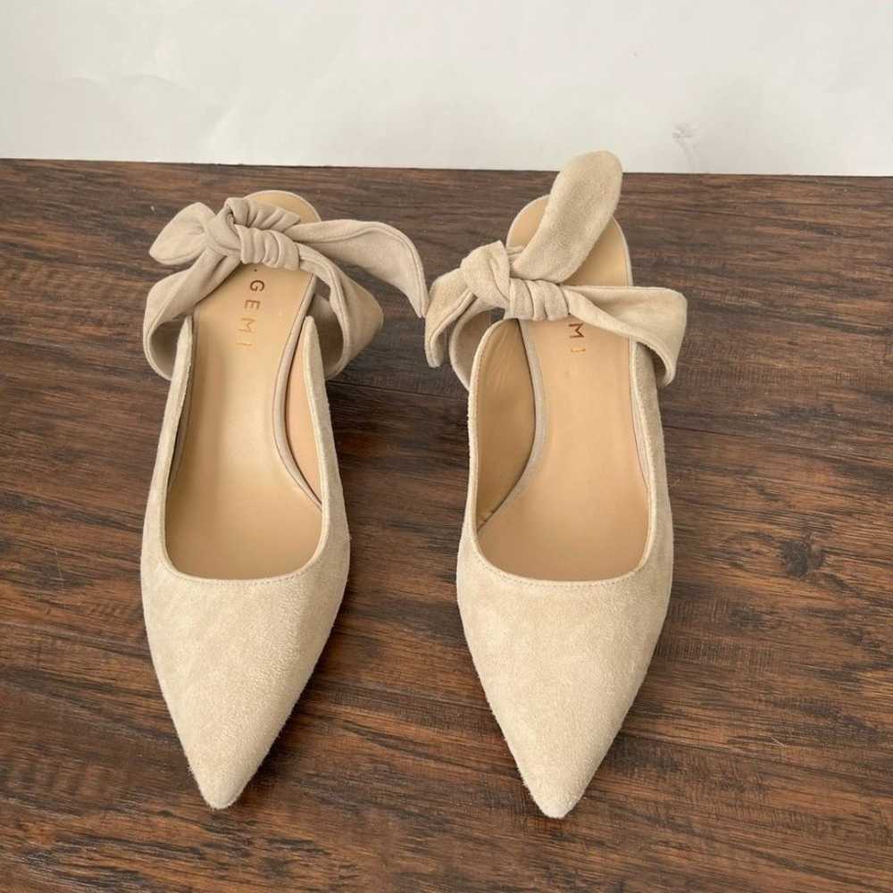 M. Gemi The Lasso Suede Bow Kitten Heels Mules - image 5