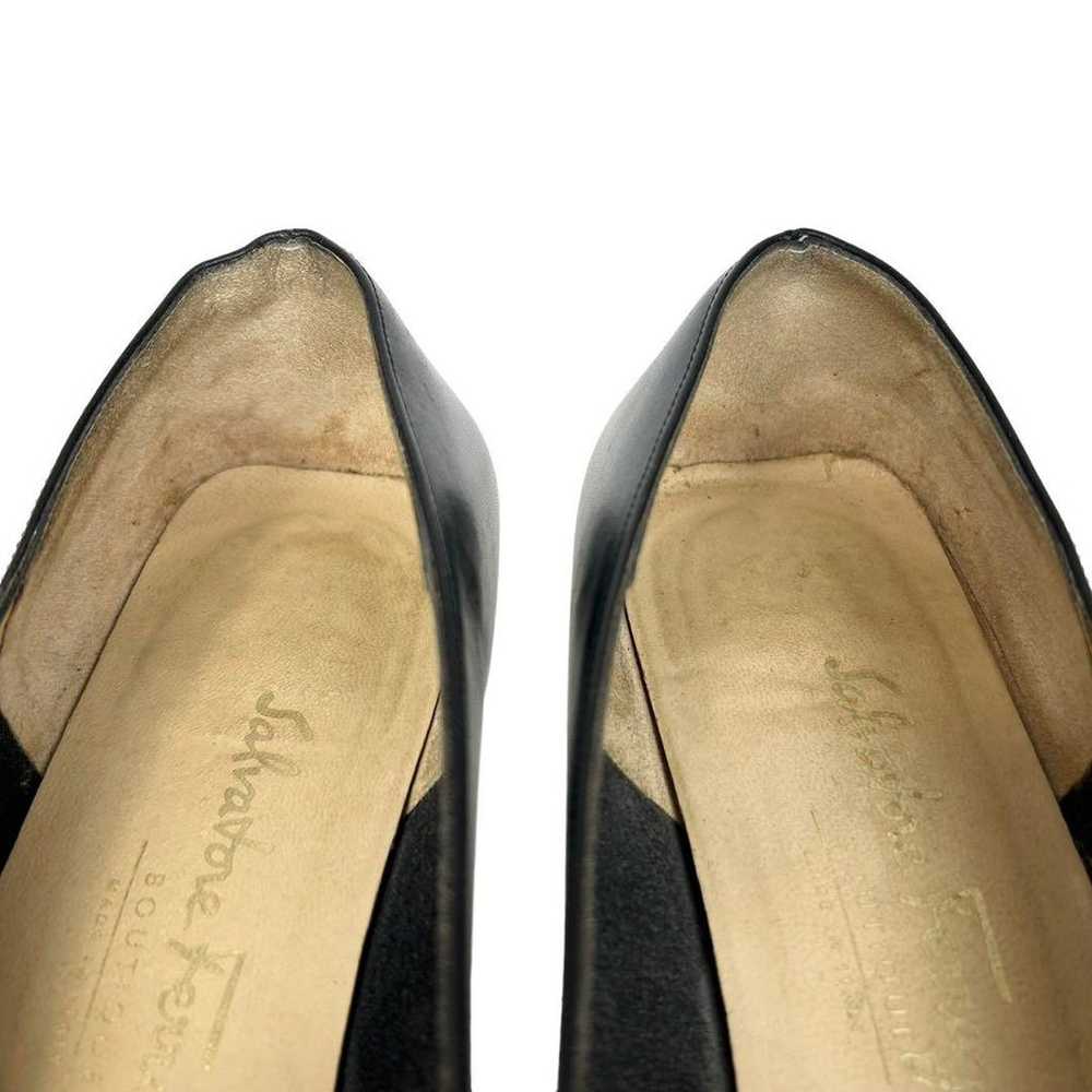 Salvatore Ferragamo Mid-Heel Pumps with Logo Plat… - image 5