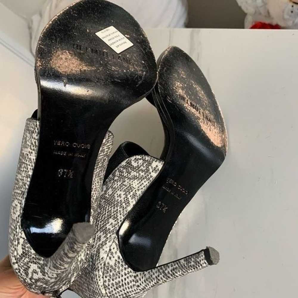 HELMUT LANG BLACK WHITE ELASTIC HIGH HEELS SZ 37.… - image 7