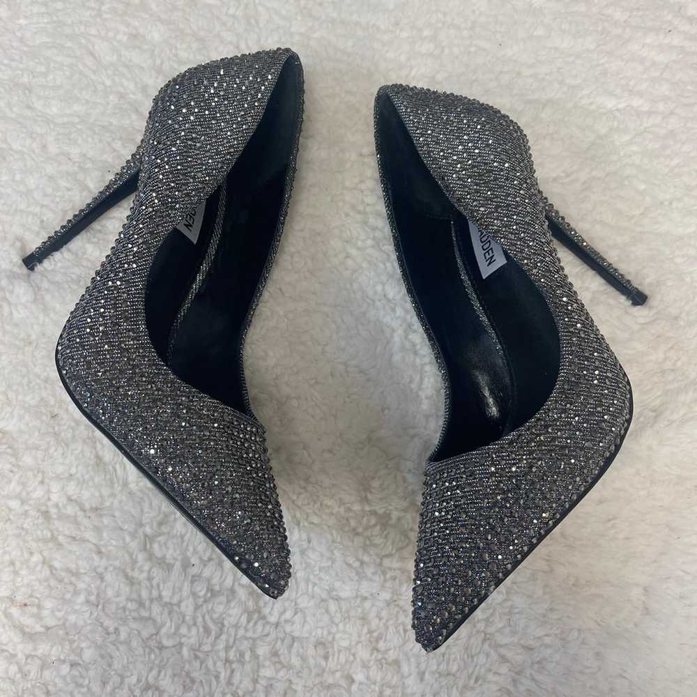 Steve Madden Daisy Gunmetal Rhinestone Heels - image 6