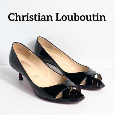 Christian Louboutin Black Patent Open Toe 22.0 - image 1