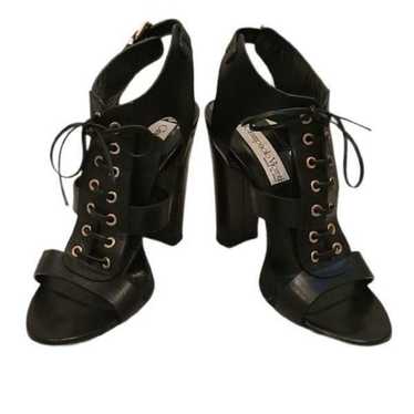 Giampaolo Italian Black Leather Sandal Siz - image 1