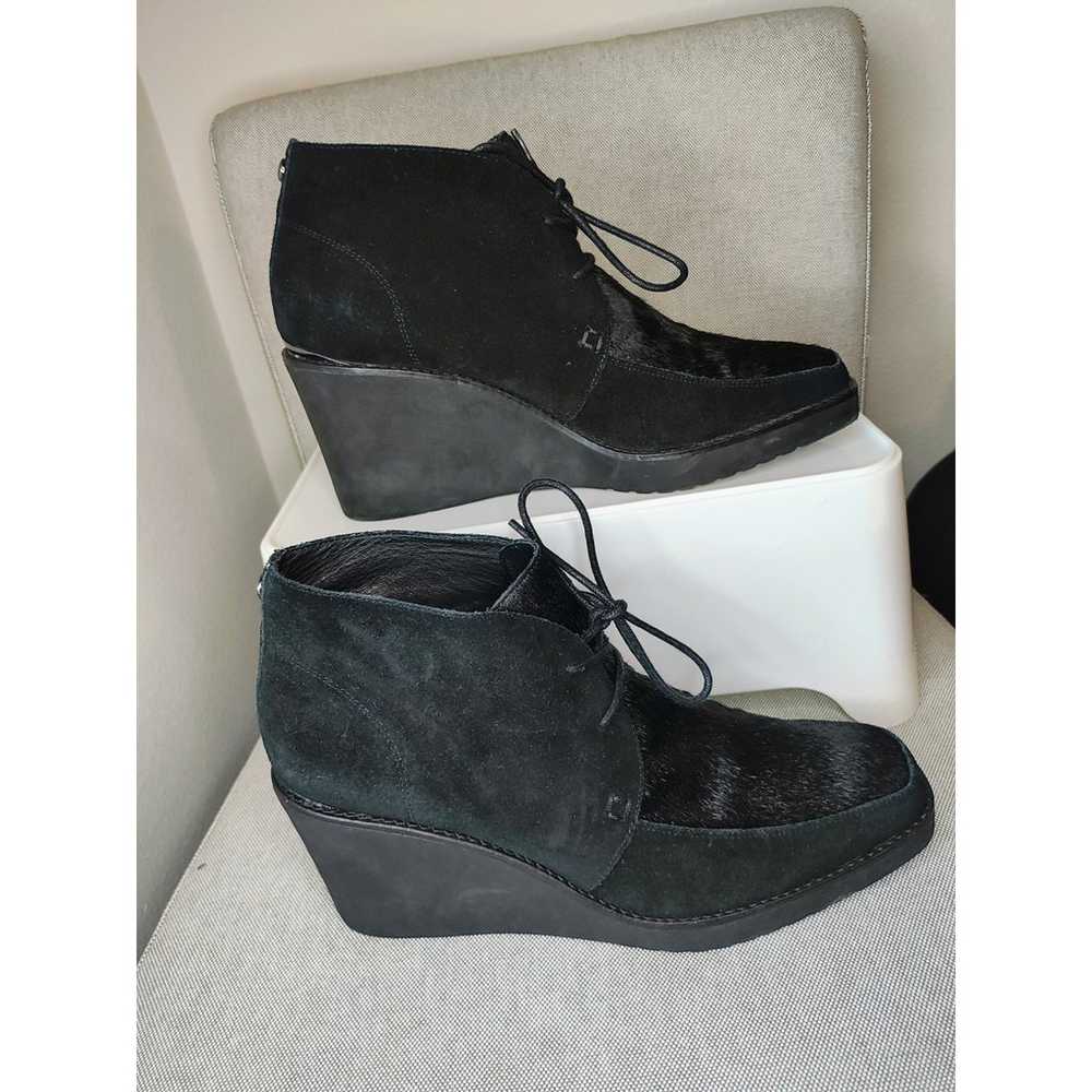 Donald Pliner Dakota Black Suede And Fur Wedges - image 7