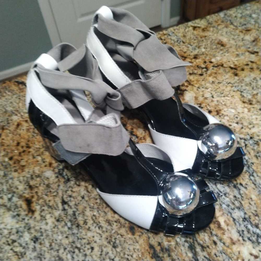 Rare Jeffrey Campbell Chaos Black White Leather P… - image 2