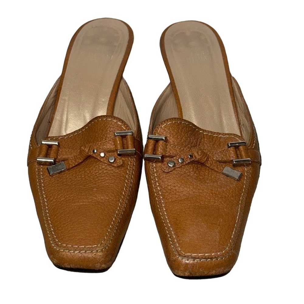 STUART WEITZMAN Square Toe Tan Leather Loafer
Mul… - image 2