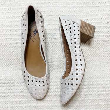 PATRICIA NASH cream perforated leather Allegra he… - image 1