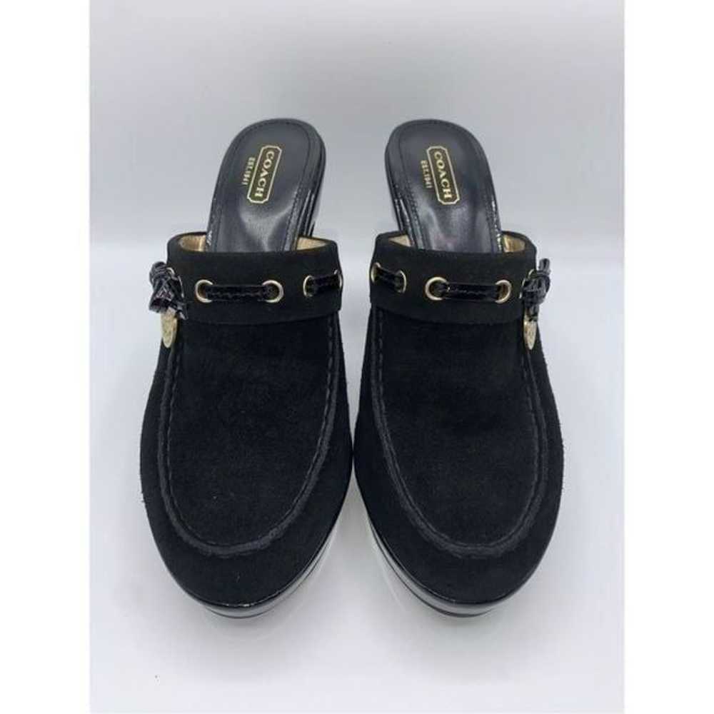 Coach Jodey Signature Black Suede Leather Heeled … - image 4