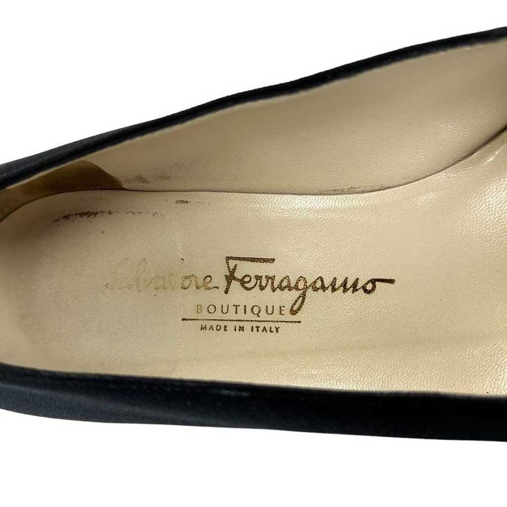 Salvatore Ferragamo mid-heel pumps in canvas with… - image 9