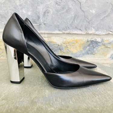 McQ by Alexander McQueen Black Leather Pump Metal… - image 1