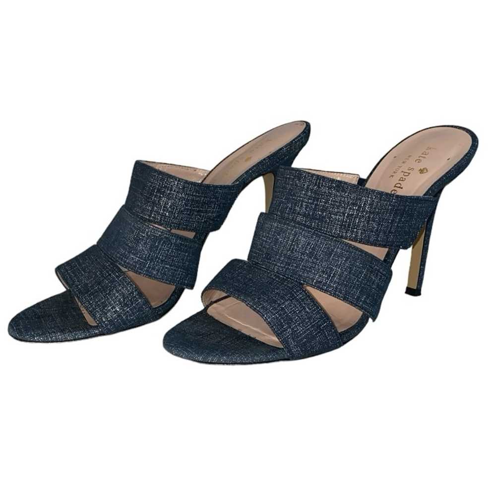 Kate Spade 7.5 Fission Denim Heeled Sandals - image 3