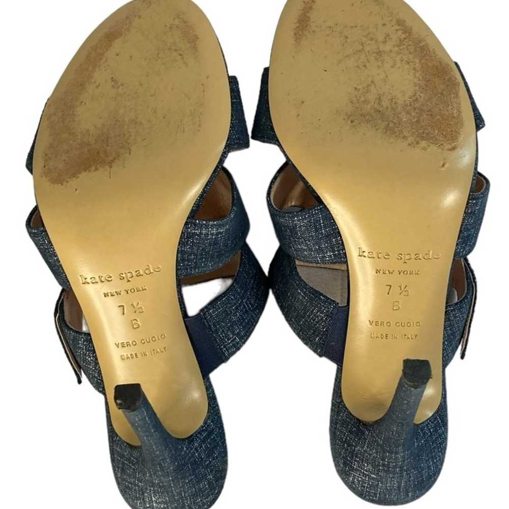 Kate Spade 7.5 Fission Denim Heeled Sandals - image 8