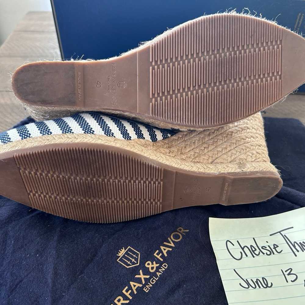 Navy Strip Monaco Wedges Fairfax & Favor sz 40 - image 6